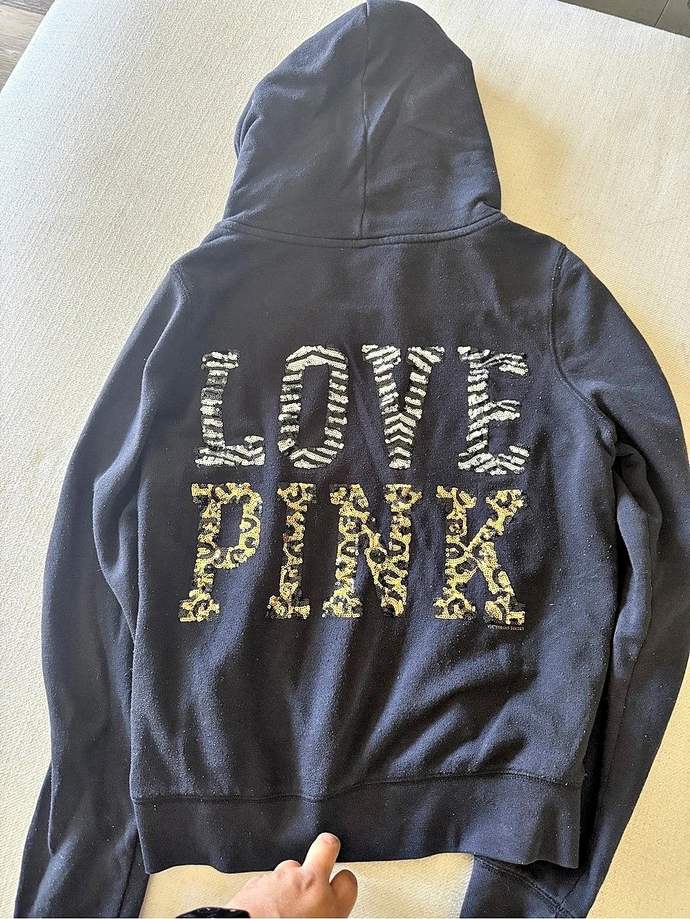 VS PINK Sequin Animal Print Hoodie